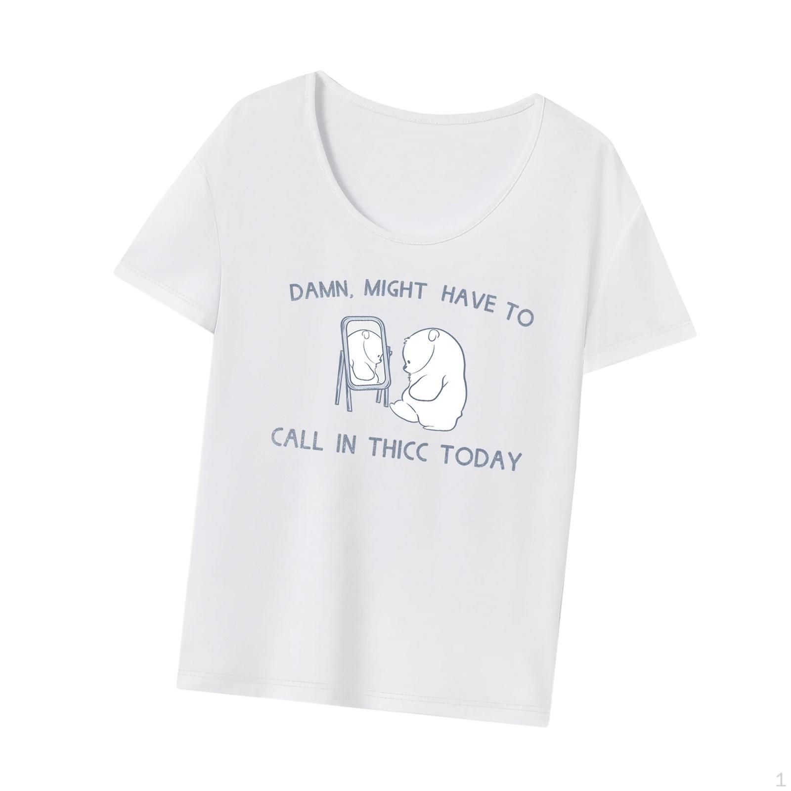 

Женская повседневная футболка с коротким рукавом и круглым вырезом для повседневного комфорта XXL