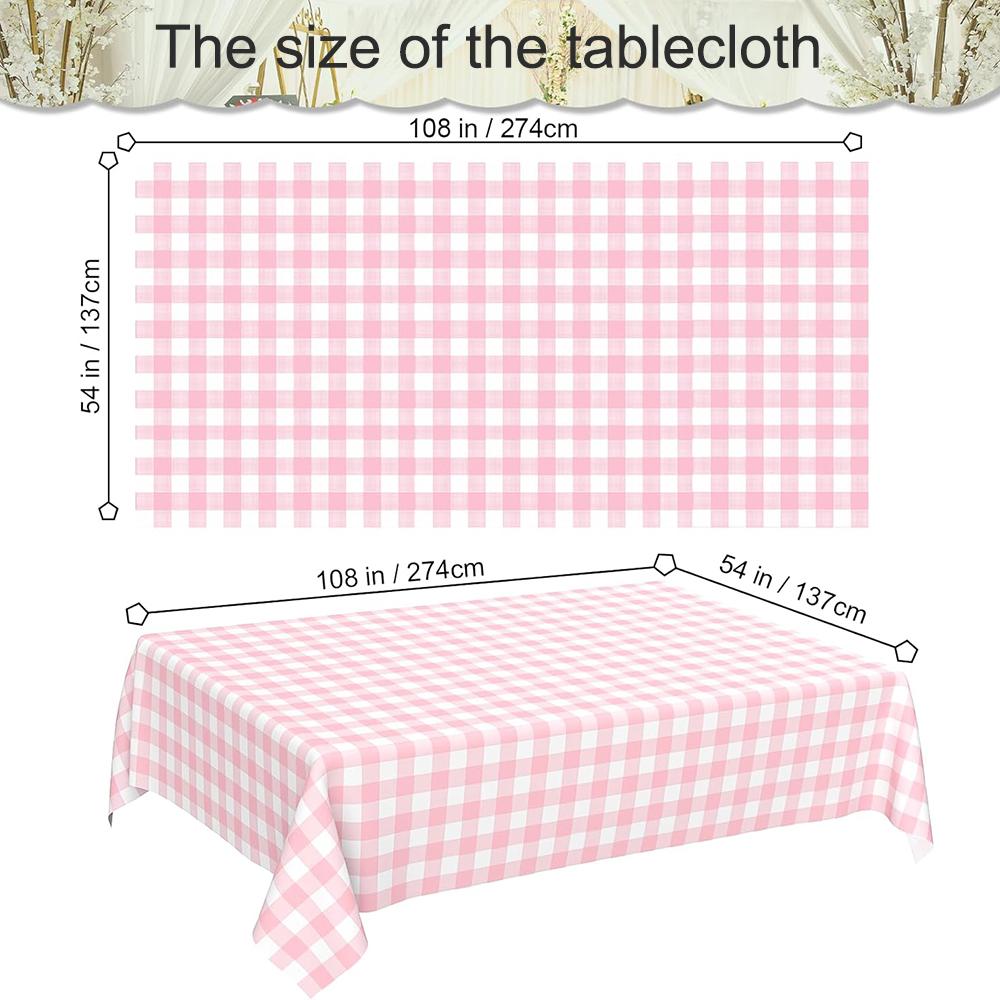 1/3pcs Disposable Checkered Tablecloth Plastic Rectangle Party Table Cover Picnic