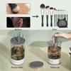 USB Plug Transportable Electric Cosmetic Brushes Cleaner with Rubber Makeup Machine Electric USB Quick Cleaner Cleaning Brush Collar Brus