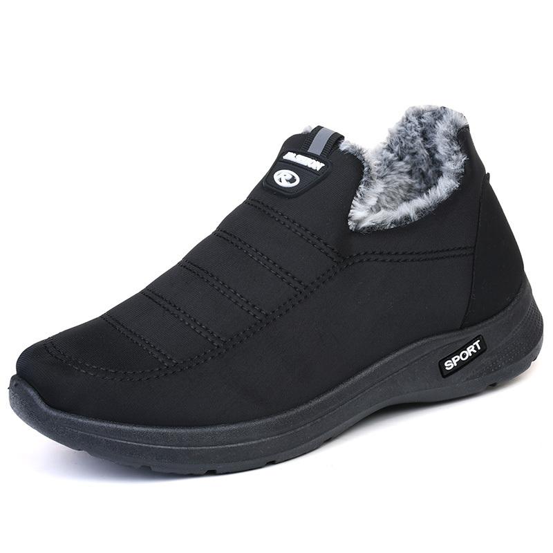 

Мужские кроссовки Outdoors Plush Теплые зимние водонепроницаемые ботинки высокого качества с нескользящей подошвой для походов Зимняя обувь для мужчин на работу 44 чёрный