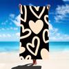 1pc Heart Pattern Beach Towel Ultra-Soft Microfiber Quick-Dry Bath Mat for Beach,Black with White Heart Design,Beach Accessories