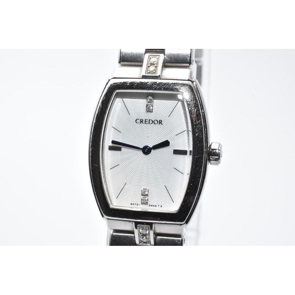 Used SEIKO Credor 5A70-0AF0 Ladies Watch New Battery