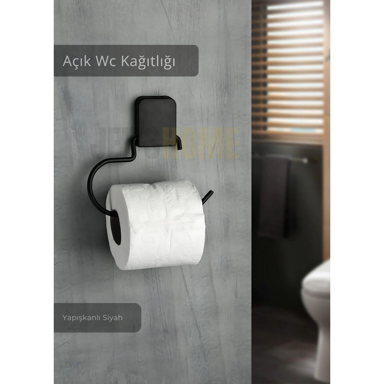 

Stainless Steel Coverless Toilet Paper Holder WC Paper Holder Black