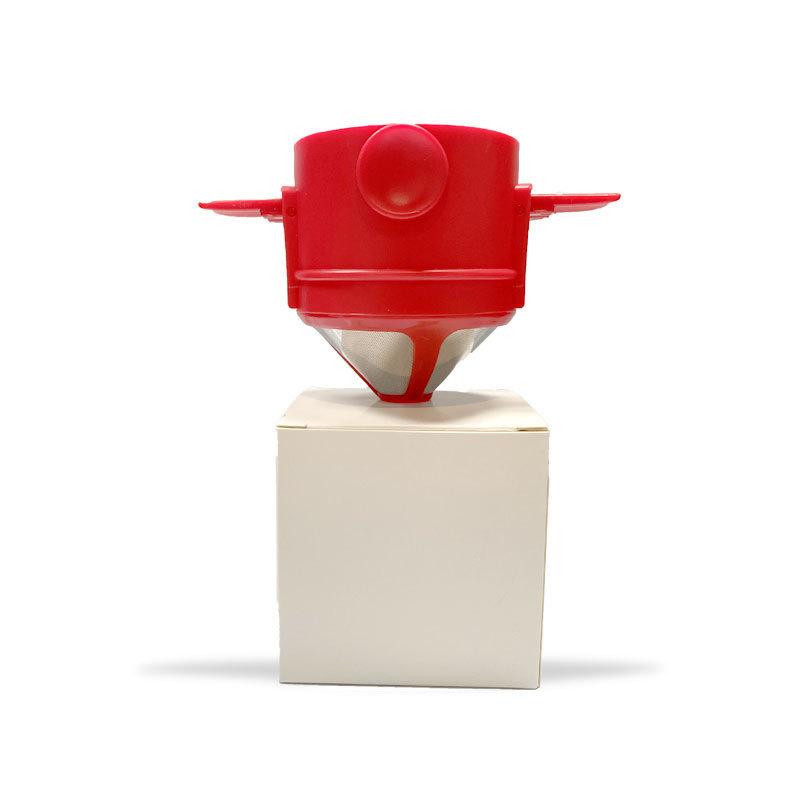 Coffee Filter Stainless Steel Filter Free Coffee Funnel Filter Portable Folding Coffee Filter 3pcs красный