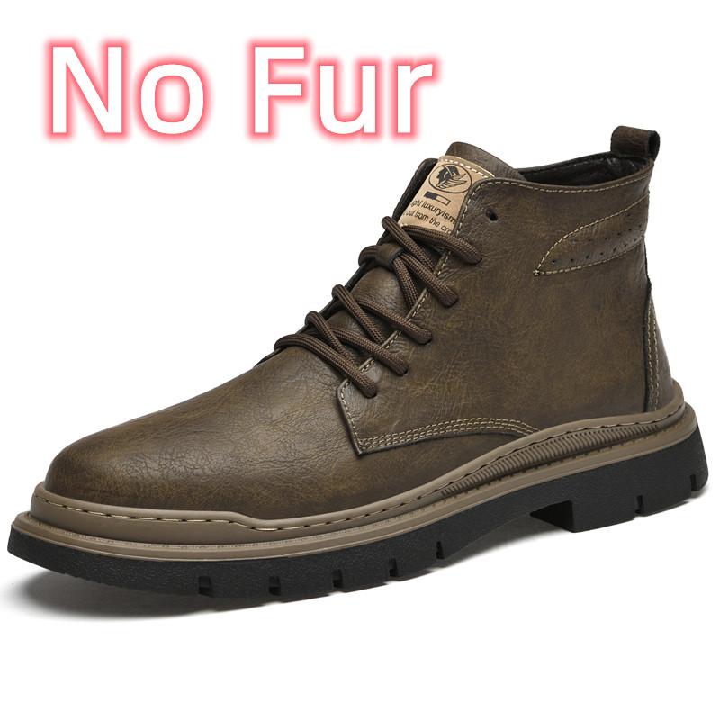 Herren Echtleder Freizeit-Laufschuhe 2024 Schnürschuhe Hochwertige Mode-Stiefeletten mit Fell Männliche Bequeme Sneaker Schuh