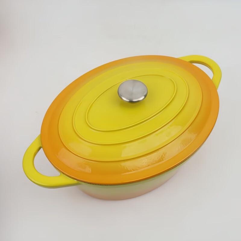 Wutuo Oval Cast Iron Enamel Casserole Pot
