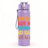 1PC God Made Me Grinned Funny Quote 750ml Color Plastic Sports Water Bottle Leakproof Flip Straw Lid Suitable for Sports Office Home Use