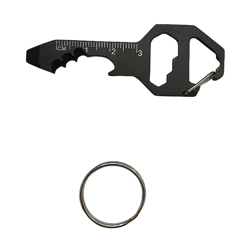Stainless Steel 6-in-1 EDC Pocket Multitool Keychain Bottle Opener Wrench Portable Daily Carry Outdoor Tool