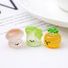 4Pcs Mini Resin Vegetable Figurines Cute Car Dashboard Decor, Adhesive Mounted Resin Car Interior Decorations for Women, Mini Dashboard Ornaments
