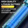 Powerful LED Flashlight USB Rechargeable Torch Super Bright Telescopic Zoom Light with Power Display Outdoor Fishing Lantren