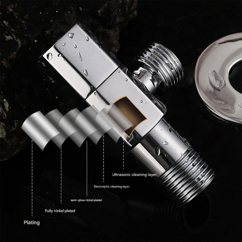 Brass Turn Angle Stop Valves Bathroom High Flows Hot/Cold Water Shut Down Valves Water Flows Control Valves Enduring