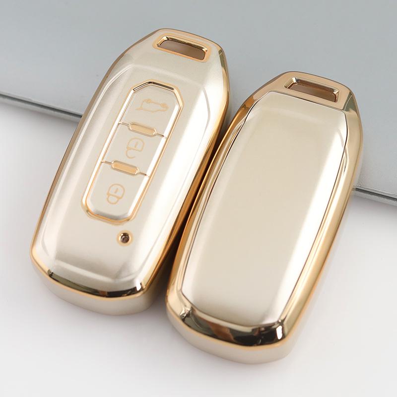 

Champagne Gold TPU Key Case Cover for 2020 Ford JMC Yuhu 7 Lingjie