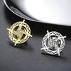 Dawapara Saint Brigid Cross Brooch Irish Amulet Religious Jewelry Celtics Lapel Pin Stainless Steel Accessories for Bag Hat