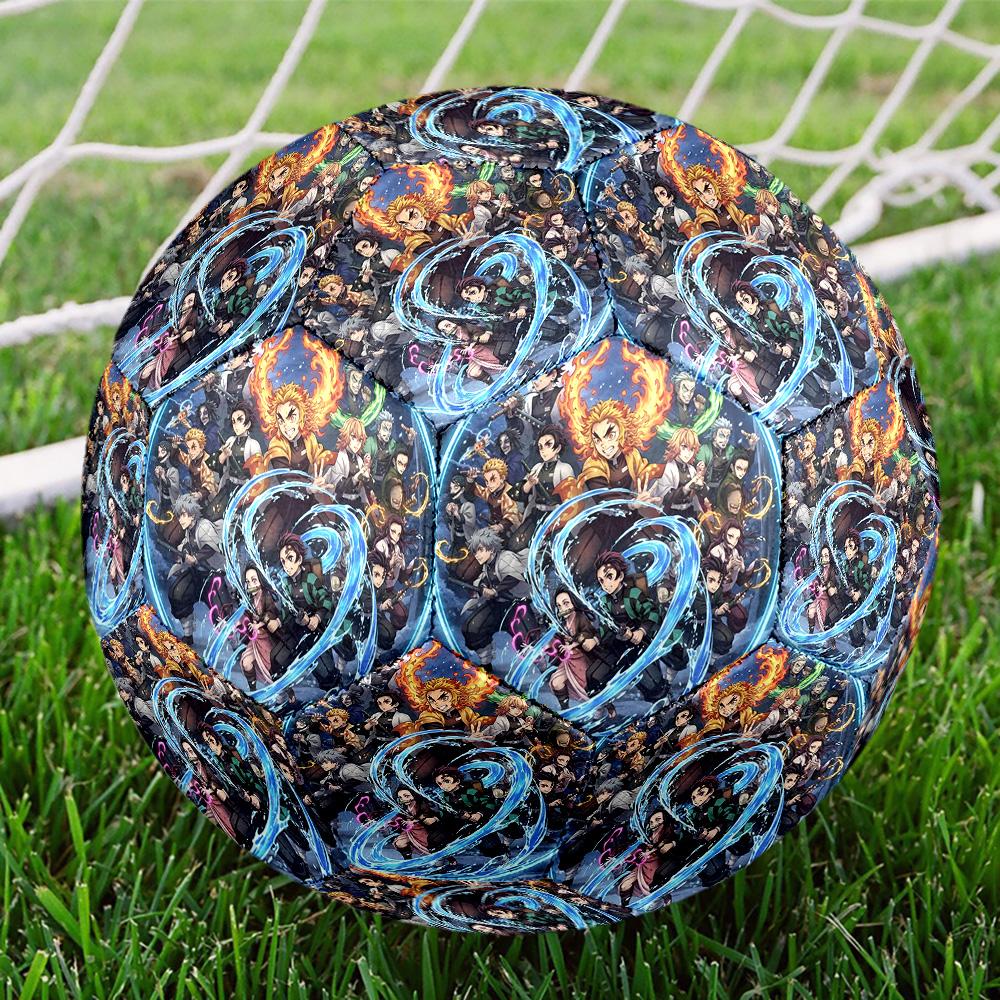 Pallone da Calcio Dimensione 5 con Stampa Demon Slayer, Pallone da Calcio Standard per Partite Sportive e Allenamenti di Squadra, Regalo Ideale per i Fan del Calcio