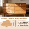 ABUL-12 Piece Durable Beech Wood Drawer Knobs Cloud-Shaped Wooden Dresser Pulls Boho Dresser Knobs Wood Color For Cabinets, Furn