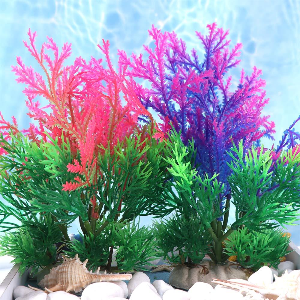 2pcs Plastic Fake Grass Simulated Artificial Seaweed Water Grass Aquatic Plants  Fish Play
