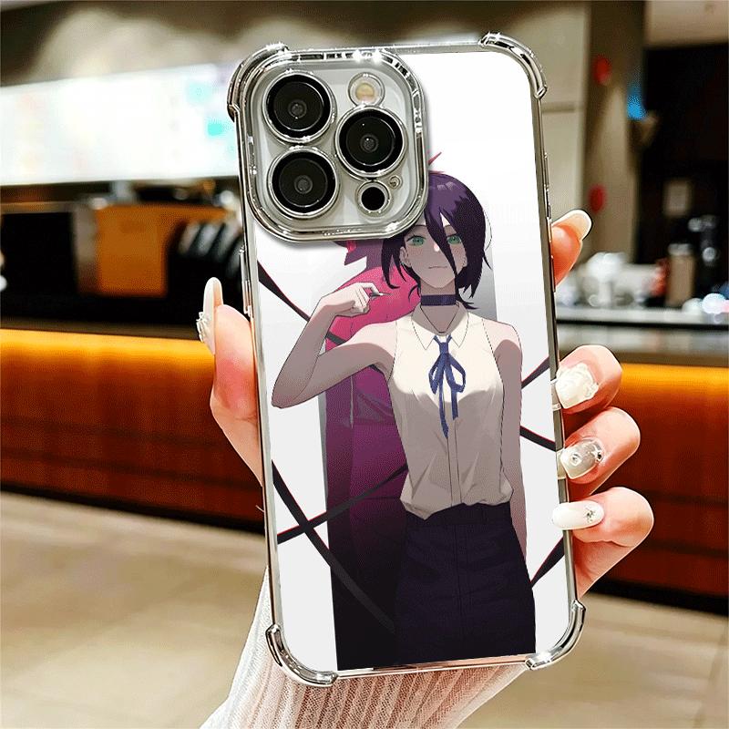 Anime Character R-Reze CSM Soft Phone Case For iPhone 15 16 17 Air 14 Pro Max 16E Plus 13 12 Mini Plating Anti-Fall Fundas iPhone 13 Mini