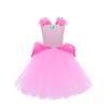 Kids Girls Peach Mesh Tutu Dress Headwear Set Children Halloween Cosplay Costumes Child Pretend Princess Party Role Play Outfit