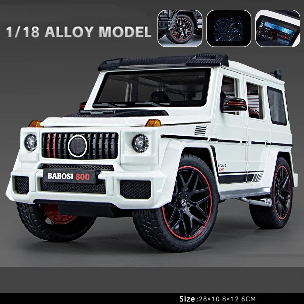 1:18 Mercedes-Benz G800 Alloy Car Model Simulation Sound Light Pull Back Toy Car Off-Road Suv Toy Boy Collection Decoration Gift