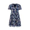 Women Chic Floral Print Loose Dress V Neck Short Sleeve Spring Autumn Fashion S-XL