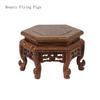Chicken wing wooden hexagonal platform base Purple clay teapot holder Vase base Living room desktop balcony home decoration