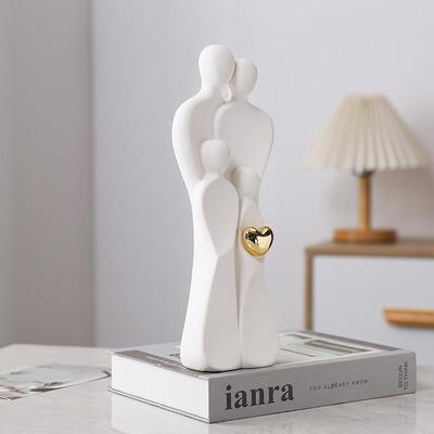 26cm Couple Figurines Family Figure Household Statue Centerpiece Decor Home Tabletop Desk Office Room Decoration Modern