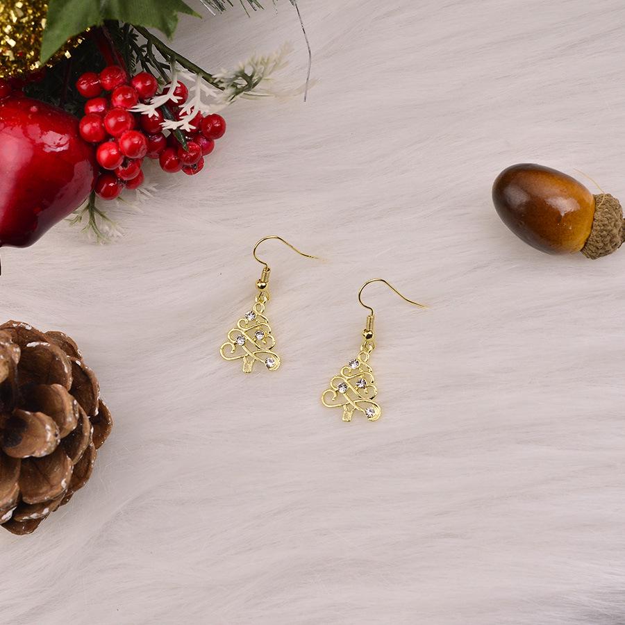 Versatile Diamond Inlaid Christmas Tree Earrings: Creative Wrap-around Design for Women