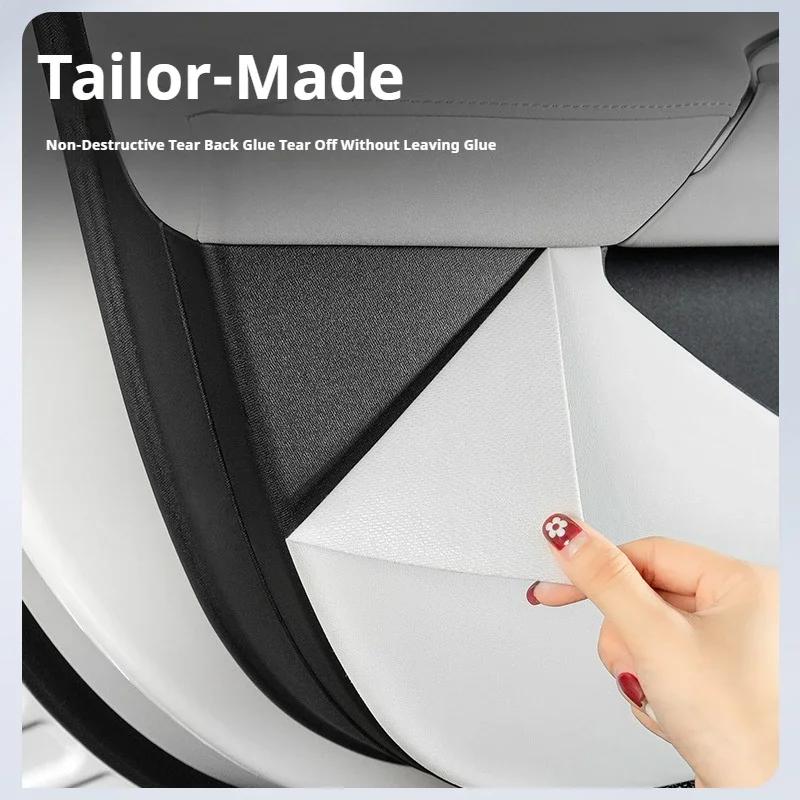 For Xpeng P7 2022 2023 2024 4Pcs Car Door Anti Kick Protection Pad Panel Alcan Tara Suede Auto Doors Anti-Dirty Cover Sticker