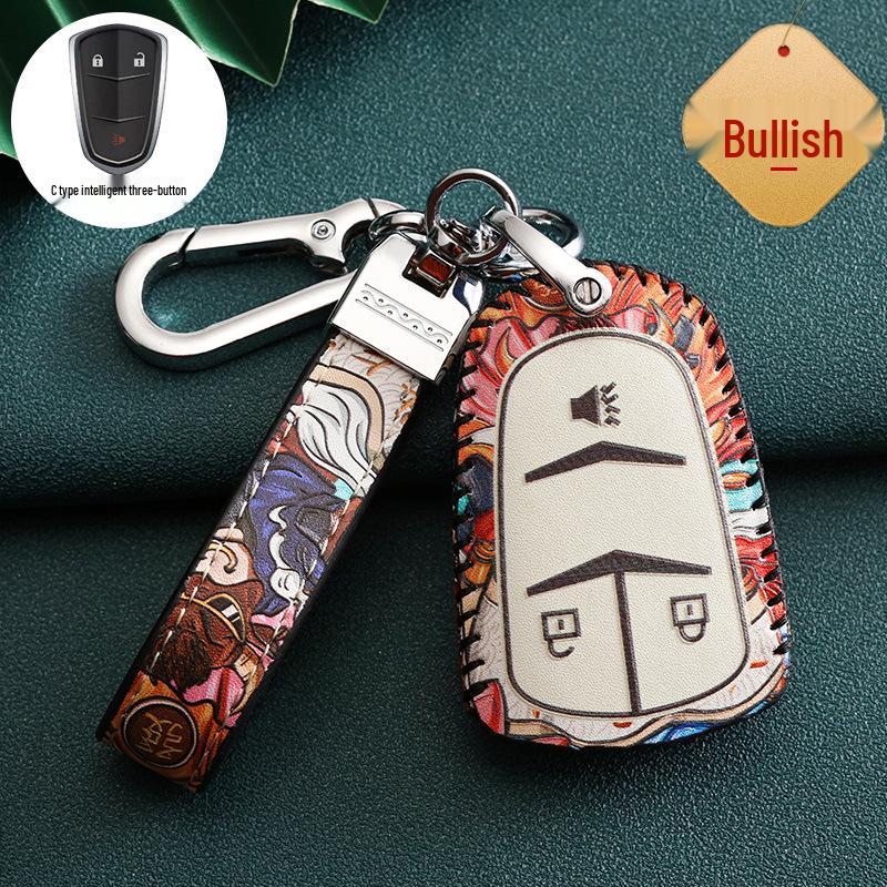 Cadillac Car Key Case for ATSL, XTS, XT5, XT4, CT6, XT6 - Stylish National Tide Design
