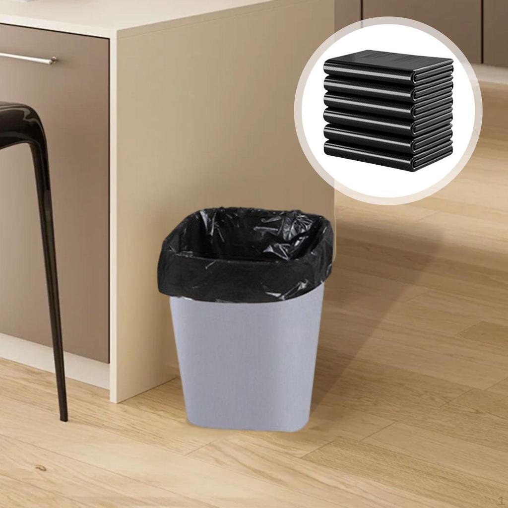50 Pieces Single Use Trash Bags Garbage Large Capacity Black Wastebasket Liners for Home Office