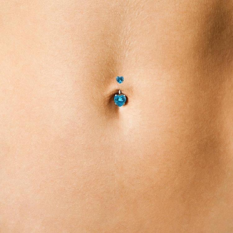 Stylish Crystal Heart Belly Piercing Accessory Stainless Steel Navel Jewelry Elegant Body Decoration for Casual Outfits