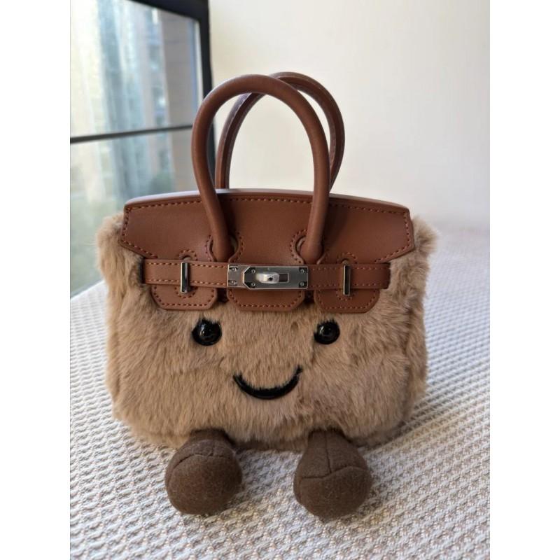 Mini Plush Shoulder Bag With Lock
