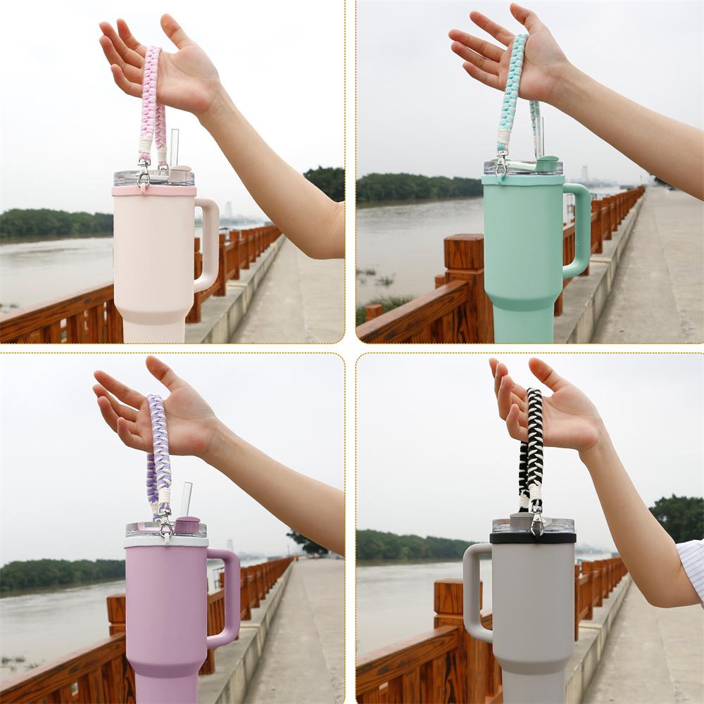 Hand-woven For 40oz Handle Cup Food Grade Thickened Silicone Ring For Stanley Sports Water Cup Strap Key Ring
