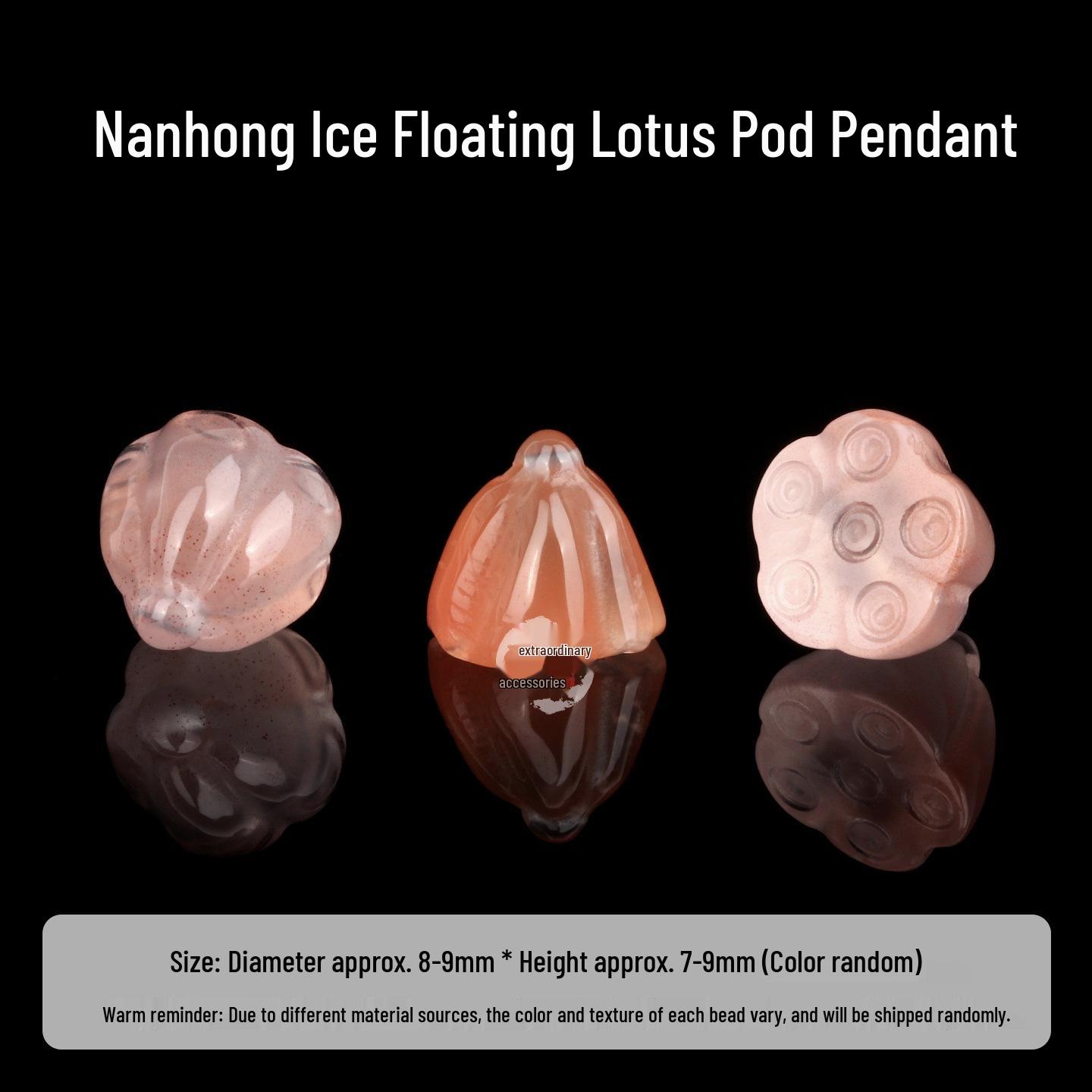 Natural NanHong Agate Lotus Pod Pendant DIY Bead Set for Bracelet Weaving