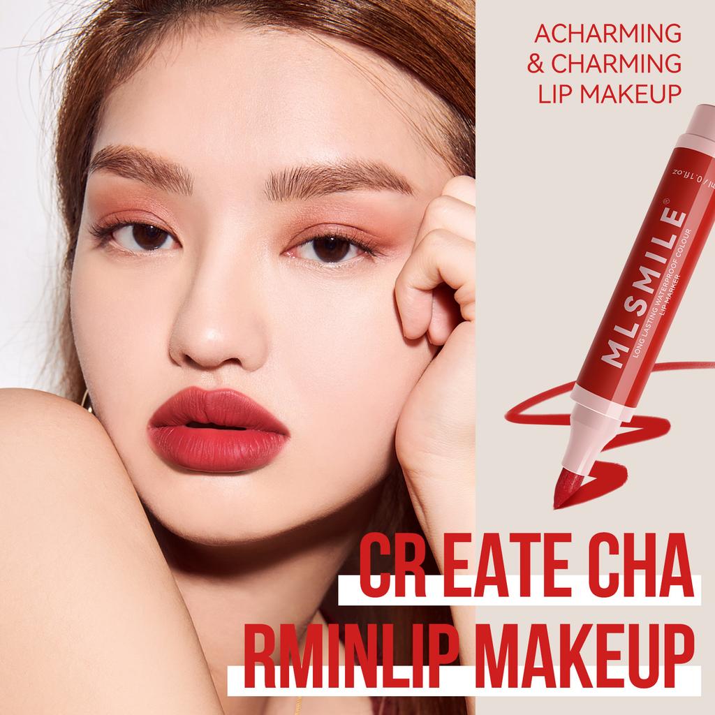 MLSMILE non-stick cup lipstick matte natural easy to color lip glaze waterproof marker lip liner