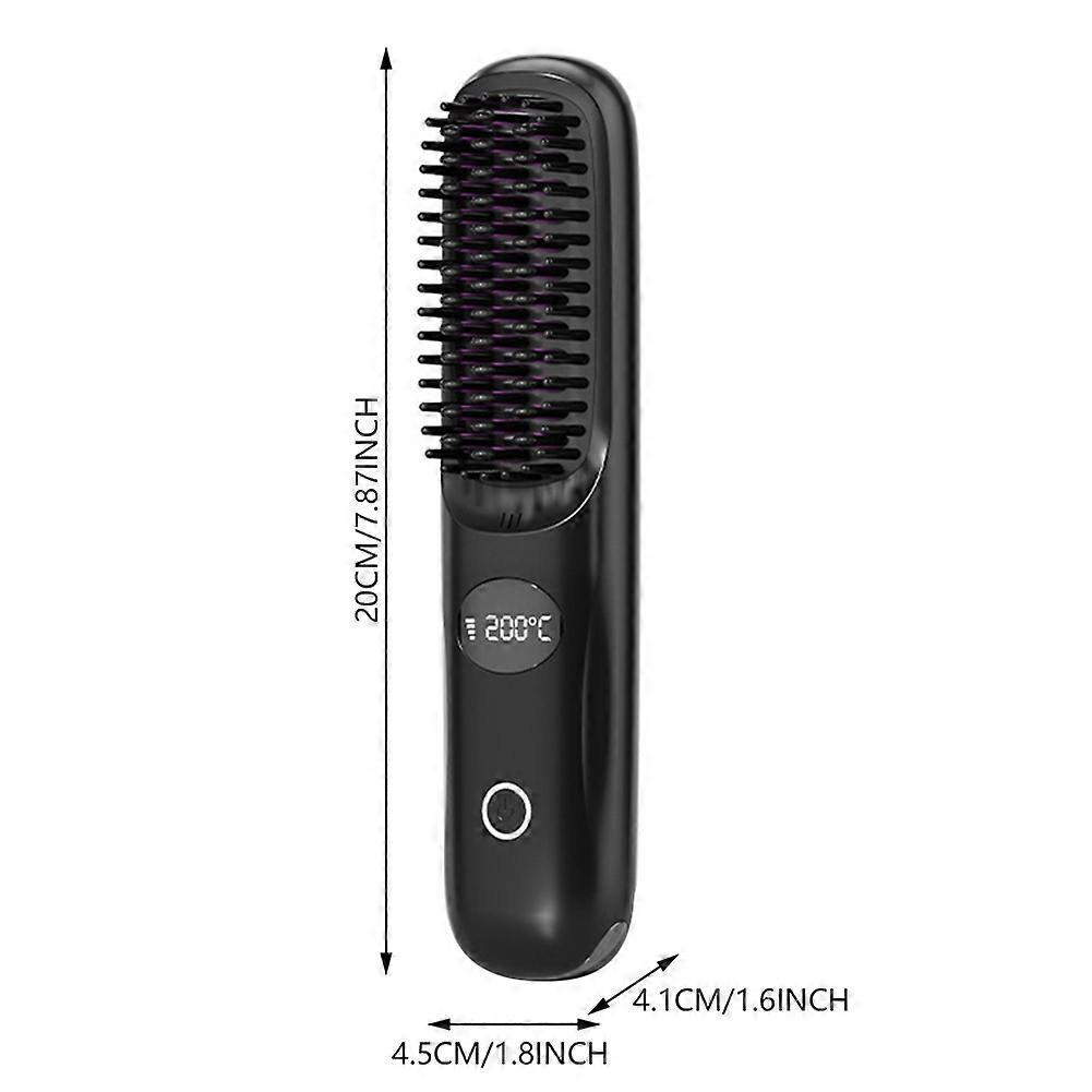 Wireless Hair Straightener Brush Hair Electric Negative Ions Ceramic Hot Comb for Home Travel