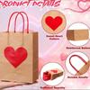 10/12pcs Red Heart Kraft Kraft Paper Gift Bags Handheld Candy Packaging Bag  Wedding Party