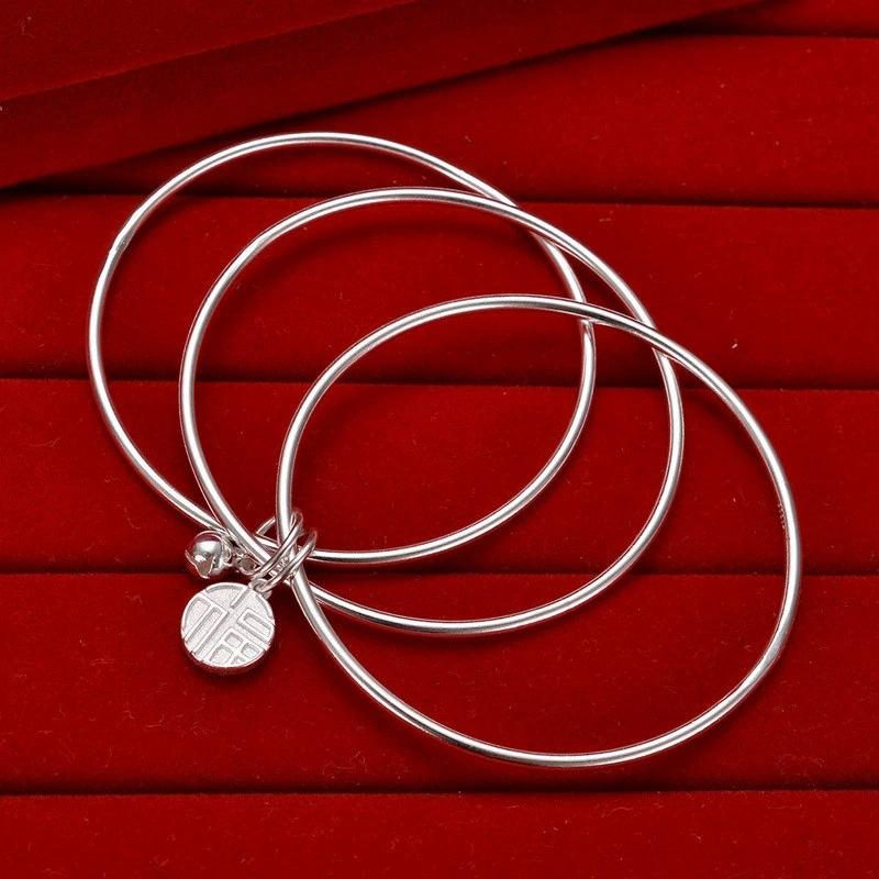 New Ancient method/Passing Down Through Three Generations and Three Lifetimes Silver-plated Women's Closed Bangle Source Factory
