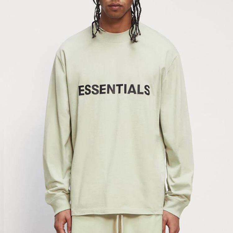 Fear of God Essentials Fleece Crewneck Sweater With Long Sleeves Unisex Sweater Sage-Green FOG-FW20-303