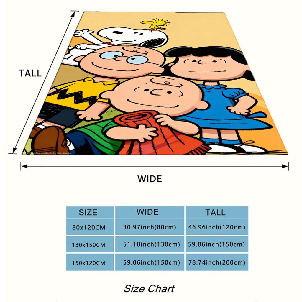 The Snoopy Family Portrait Blanket Is Suitable for Beds and Various Other Occasions, Making It A Perfect Gift for Friends