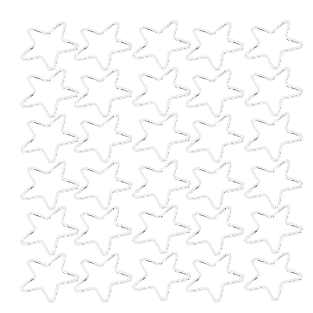 30 Stück Hohlrahmen-Anhänger Kupfer Schmuckzubehör für DIY Basteln Ohrring Halskette Herstellung Silber Stern