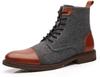 Winterstiefel Herren Stiefeletten Warm Leder Lässig High Top Sneaker Mode Plüsch Warm Dicke Sohle Stiefeletten