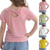 Girls' Short Sleeved T-shirt With Ribbed Knit Texture Top, Cute, Fashionable Soft And Comfortable