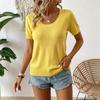 Top da Donna in Maglia a Maniche Corte Leggero Vestibilità Larga Casual Girocollo Pullover Morbido Camicia/Blusa Estiva