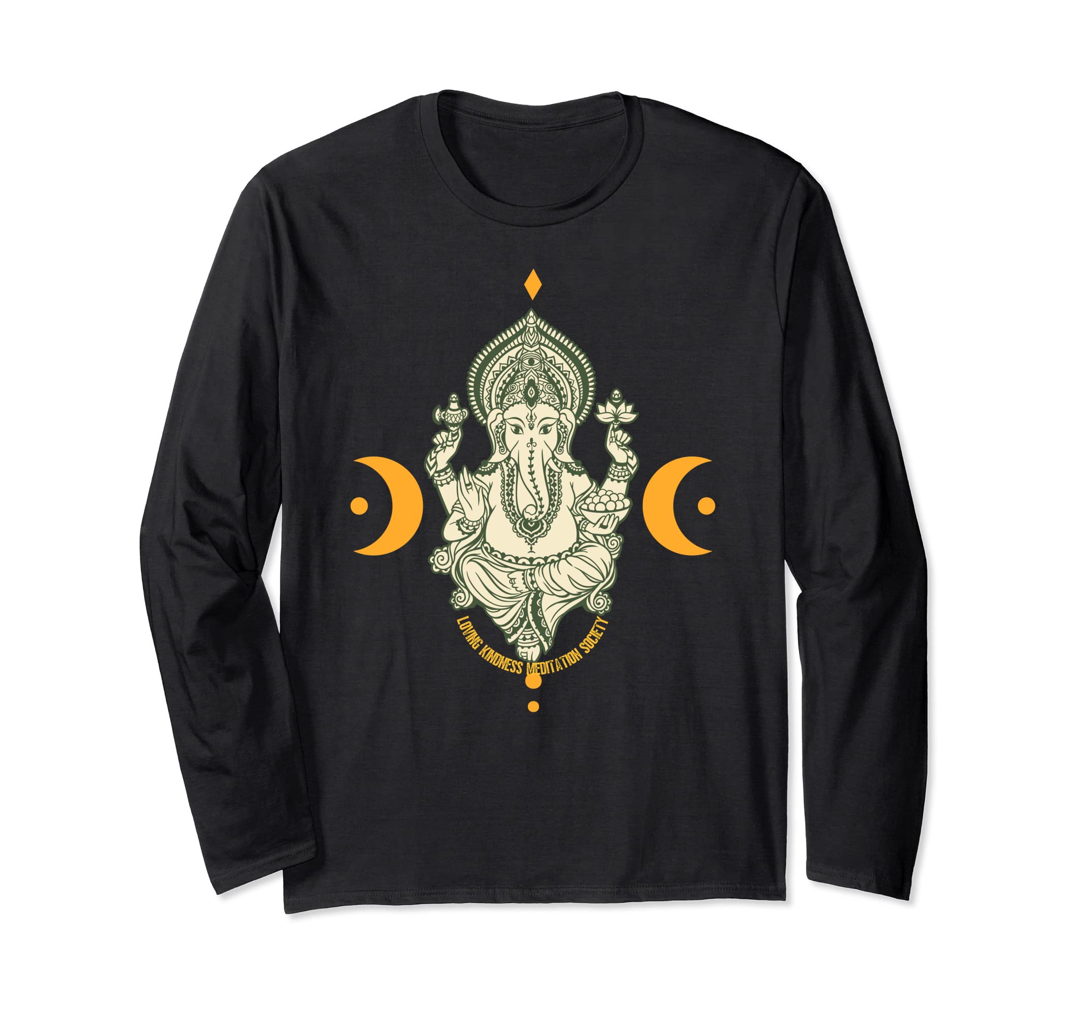 

Mindful Lotus Ganesha Spiritual Sacred Yoga Meditation Zen Gift Long Sleeve T-Shirt