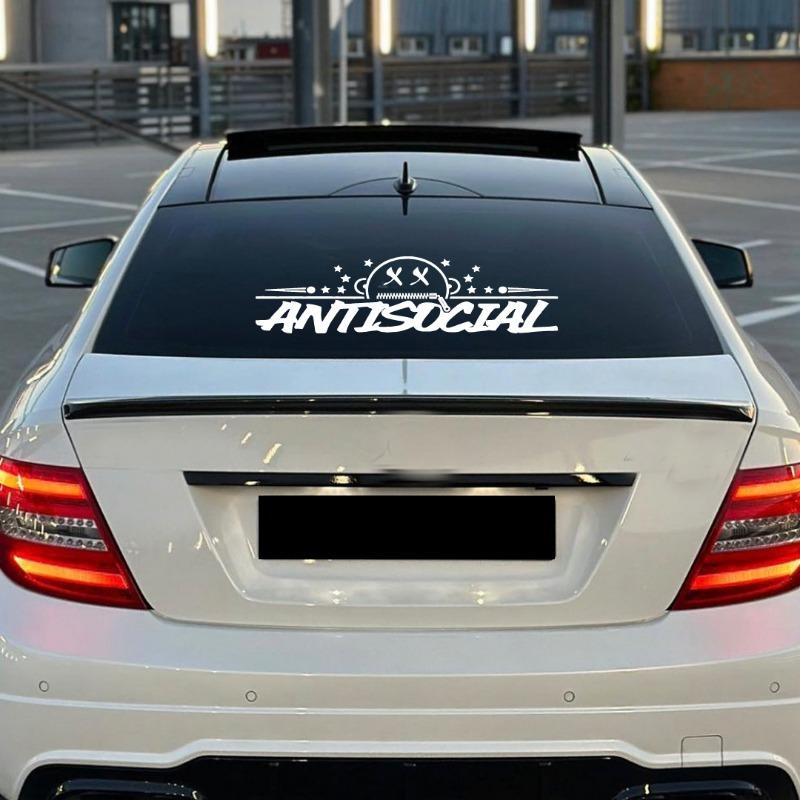 JDM rear window car decal windshield sticker banner rocker side rear window antisocial night runner accessories modification