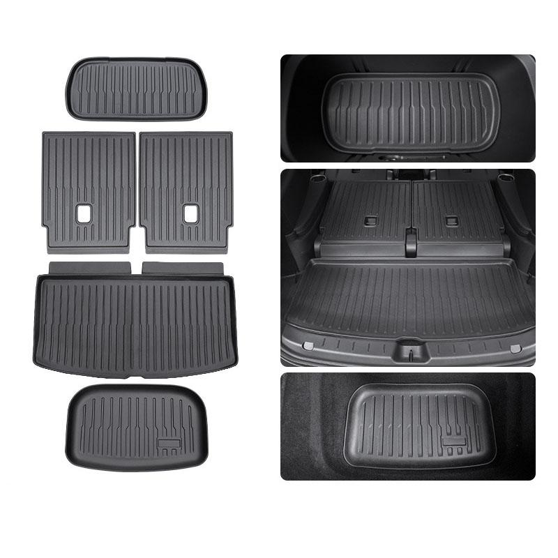 TPE Car Floor Mats For Tesla Model Y L Launch 2026 Luggage Mat Set Four Seasons Waterproof Anti-slip Trunk Mat Seat Backrest Mat