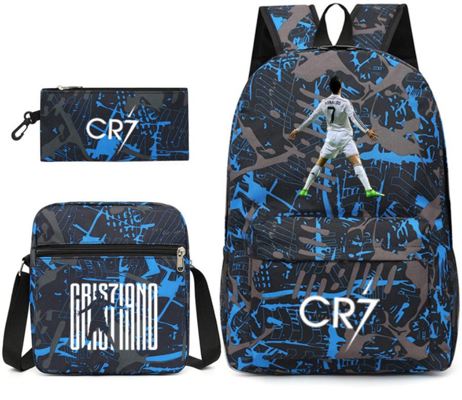Youth Fashion Backpack Shoulder Bag Pencil Case Children'S Student School Bag 3-Piece Set