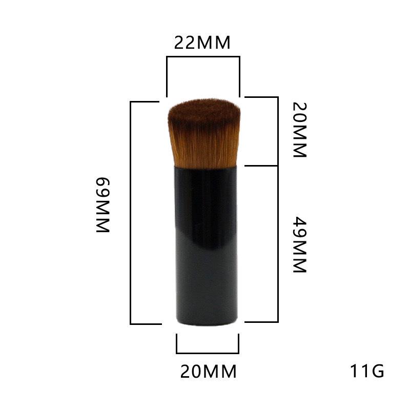 Compact Travel-Friendly Nylon Bristle Foundation & Blush Brush with Creative Plastic Handle