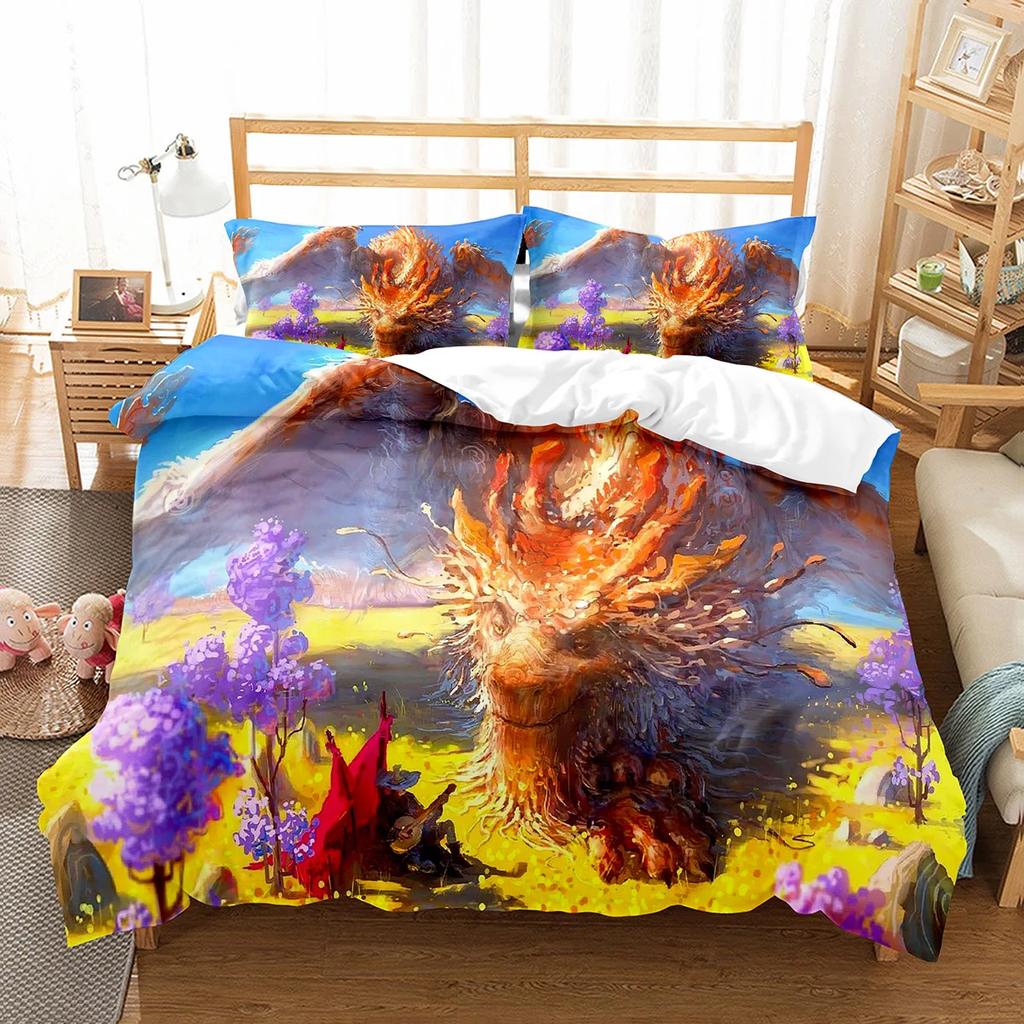 White Dragon Noble Monster and Beauty Duvet Cover Mytholog Faith Animals Theme for Women Men Children Teens Bedroom Decorations